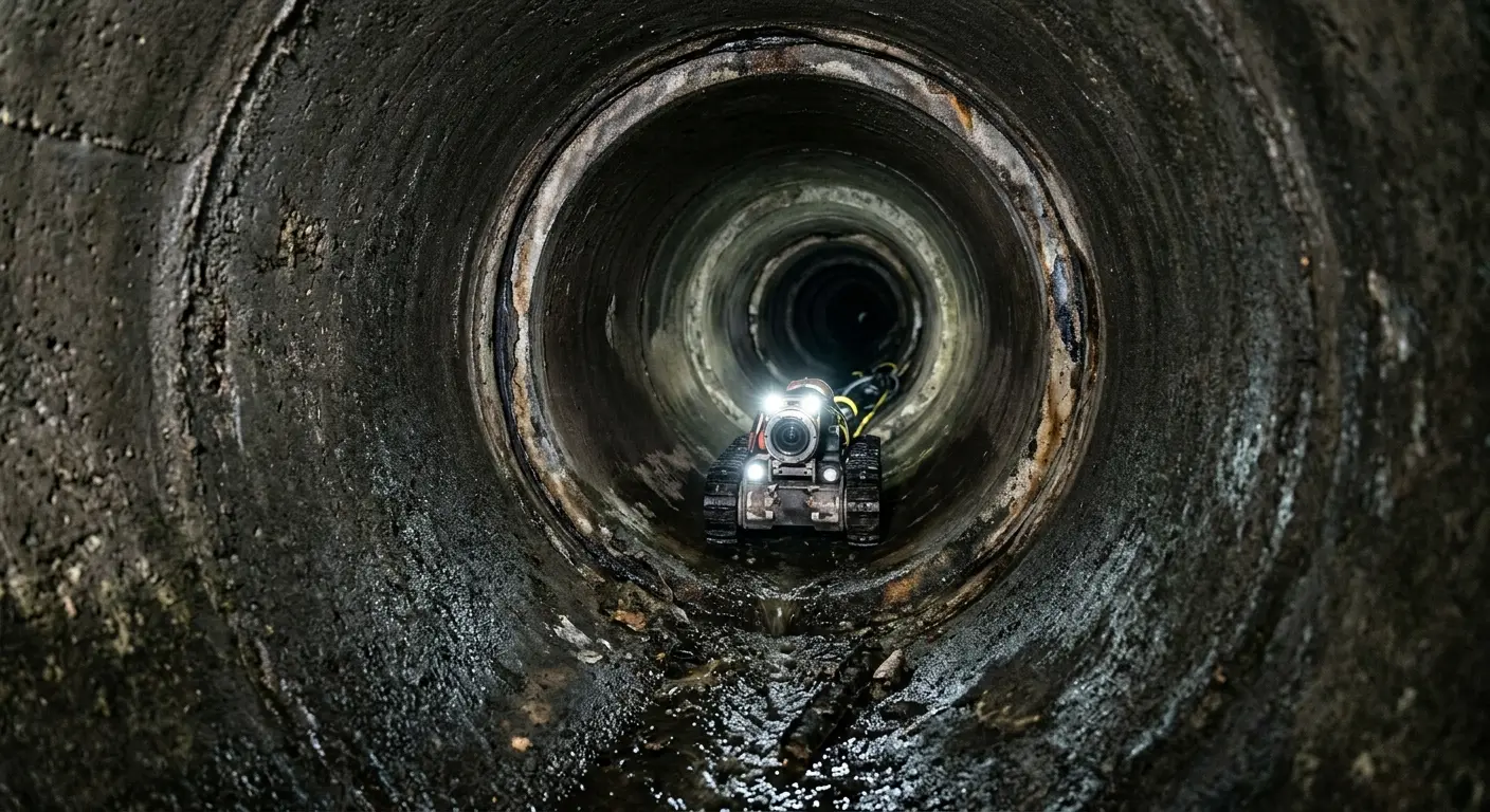 Robotic sewer camera inspecting pipe interior for Sewer Line Repair in Grand Rapids